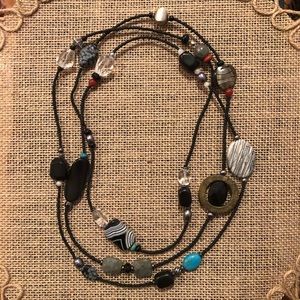 Retired Silpada 60” long Multicolor Stone Necklace